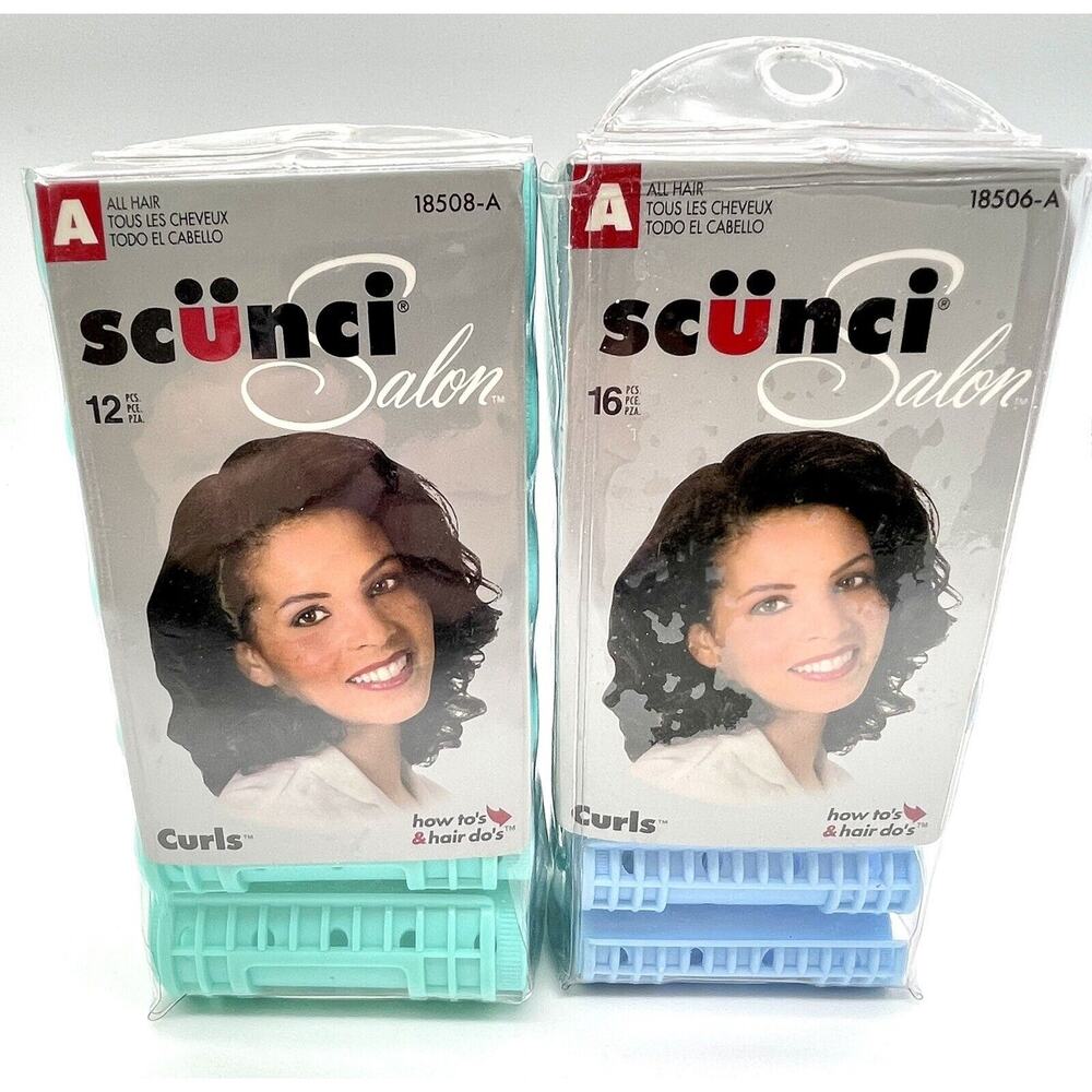 Vintage Scunci Salon Plastic Magnetic Rollers Curlers x 2: 18508-A & 18506-A New